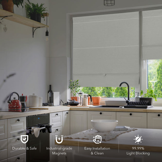Easy DIY Magnetic Roman Blinds | GoDear Design