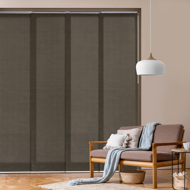 GoDear Living room with sliding door featuring roller blinds and a cozy sofa.