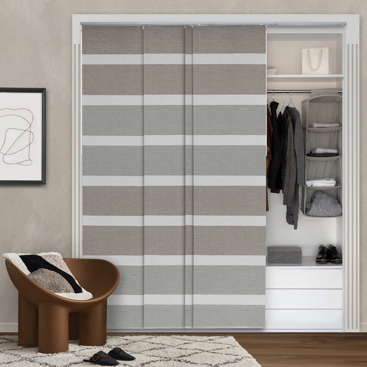 GoDear Design Modern wardrobe with striped doors in a room setting