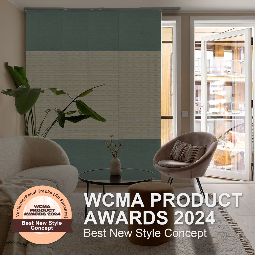 Fern Stitch blackout blinds for glass door