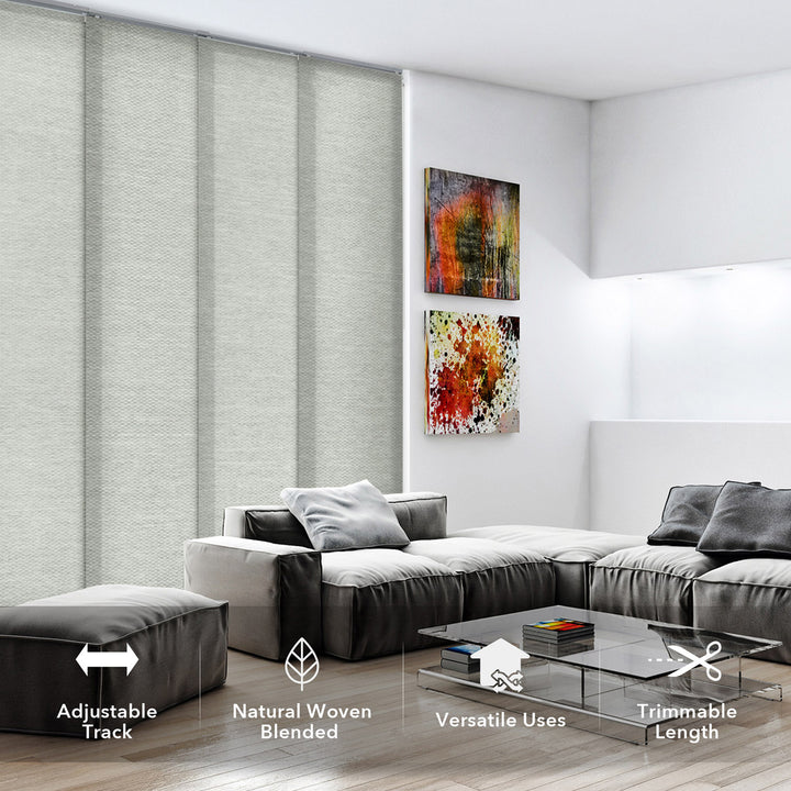 Moonstone Panel Track Blinds for Modern Living Room