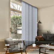 GoDear Living room with a curtain and furniture, featuring text on product features.