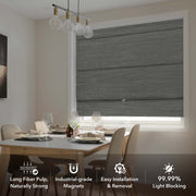 Thermal blackout magnetic Roman blinds
