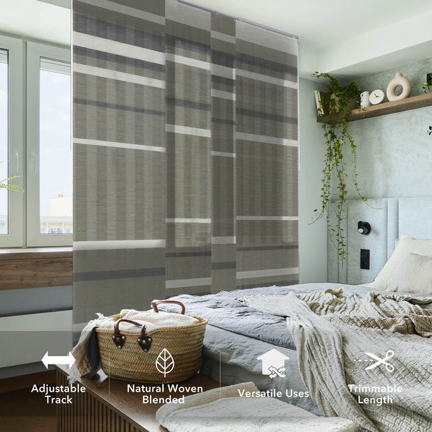 GoDear Design Plaid patterned curtains in a bedroom setting with bedding and decor.