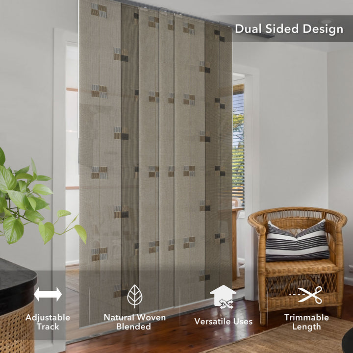 GoDear Design Patterned curtains with dual-sided design features in a room with a chair and plant.