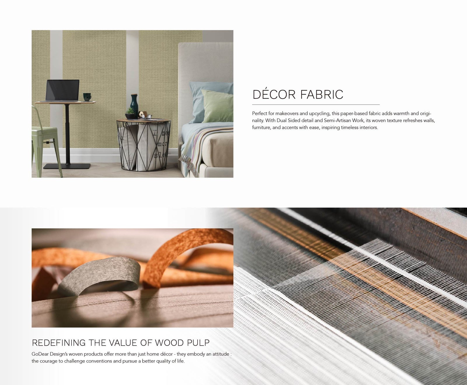 Modern bedroom with textured beige wall, laptop desk, and cozy bed setup.