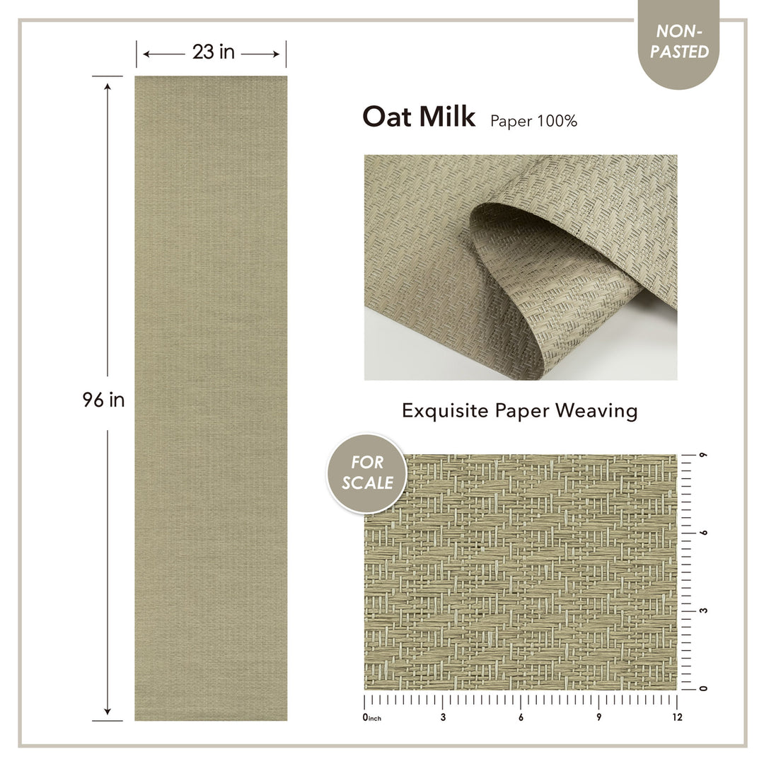 Oat Milk paper with dimensions and texture details on a white background