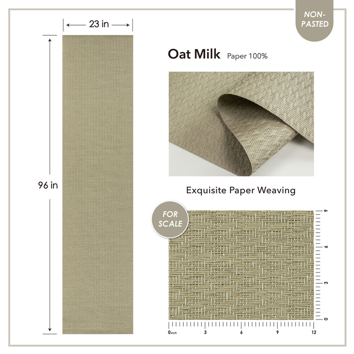 Oat Milk paper with dimensions and texture details on a white background