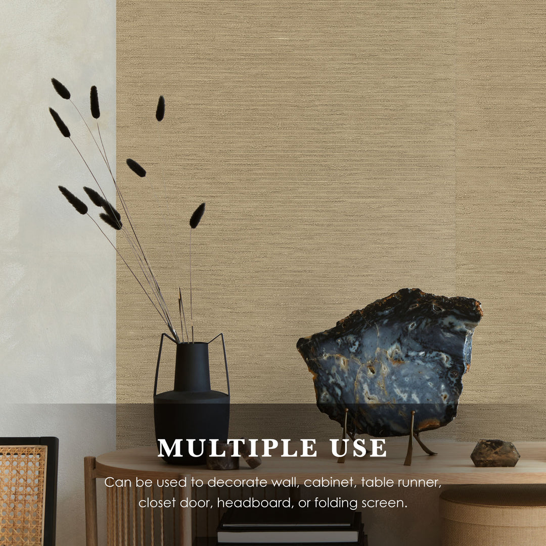 Decorative rock and vase on a shelf with text about multiple use