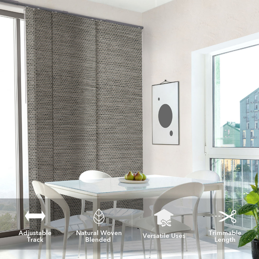 Komorebi window coverings for sliding glass doors