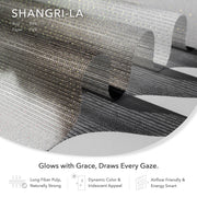 GoDear Shangri-La fabric roll with text highlighting features on a white background