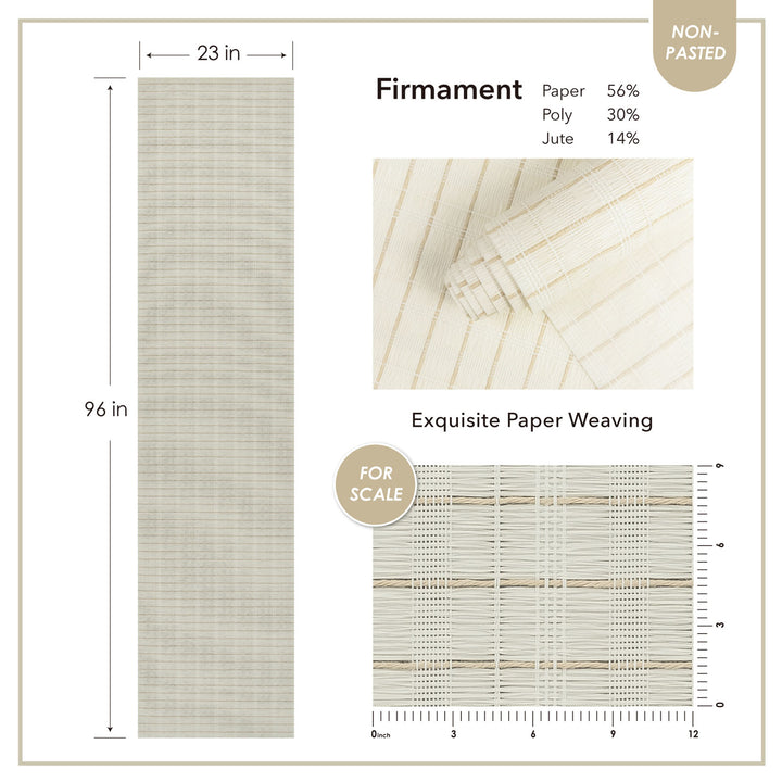 Firmware paper product with dimensions, material composition, and scale indicator on a white background.