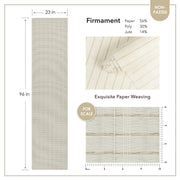 Firmware paper product with dimensions, material composition, and scale indicator on a white background.