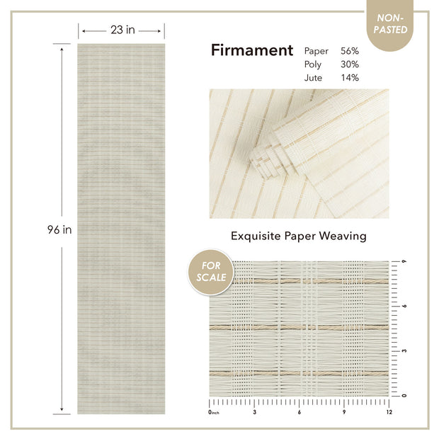 Firmware paper product with dimensions, material composition, and scale indicator on a white background.