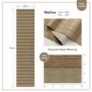 Textured fabric swatch with dimensions and material composition details on a white background