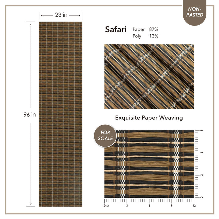 Safari paper with plaid pattern, measurements, and scale indicator on a white background