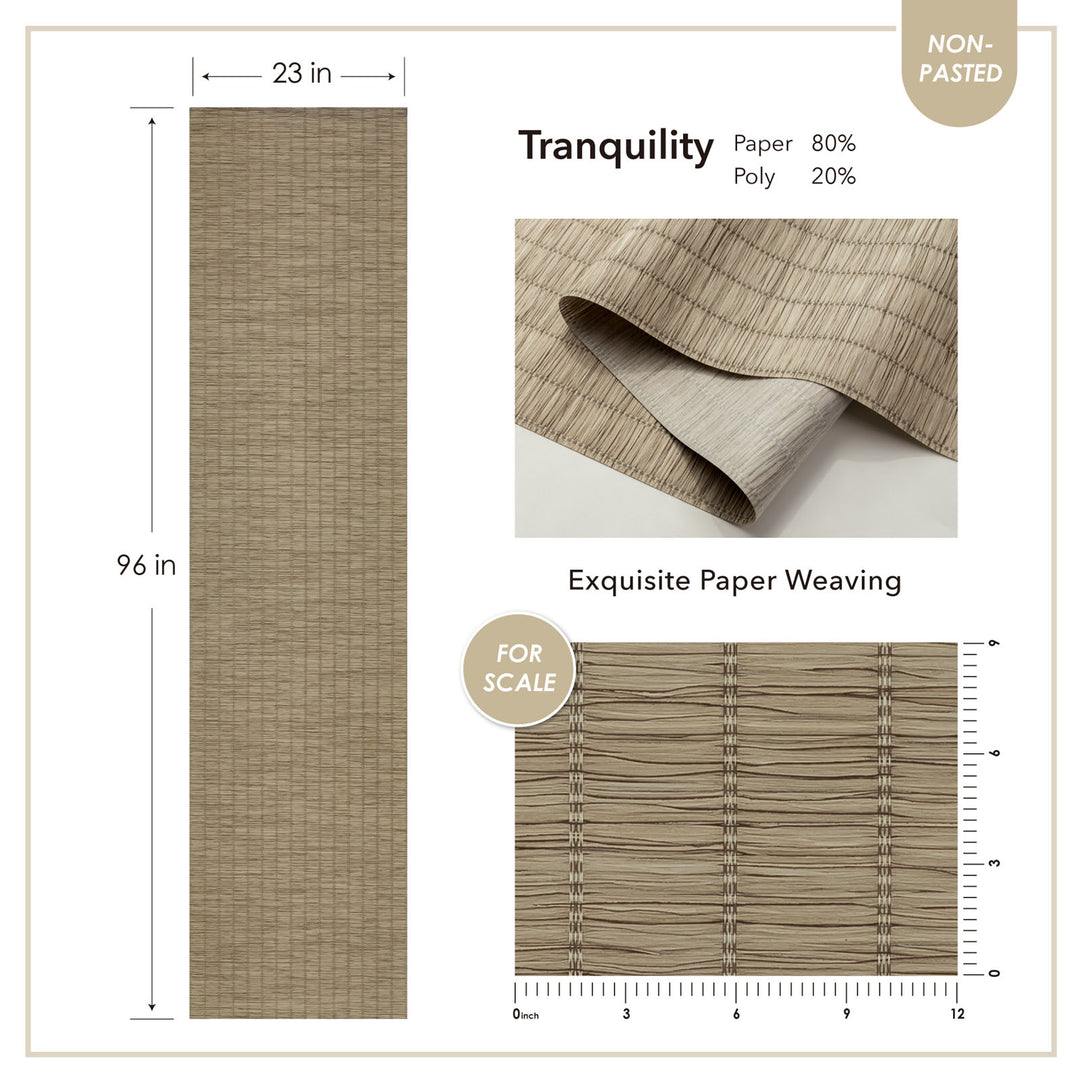 Textured paper sample with dimensions and material details on a white background