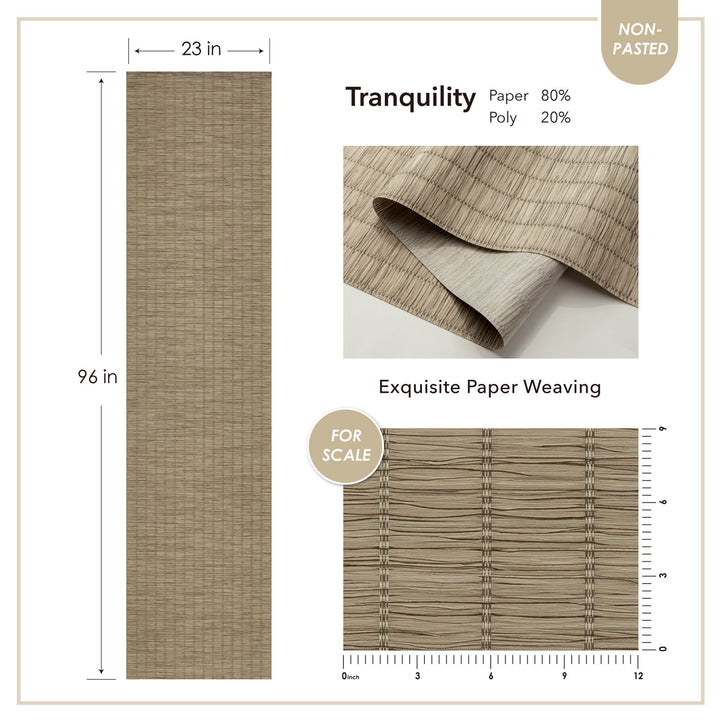 Textured paper sample with dimensions and material details on a white background