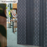 Room divider with a patterned design in a room setting