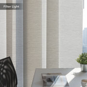 GoDear Textured window blinds with a light filter effect in a room setting.