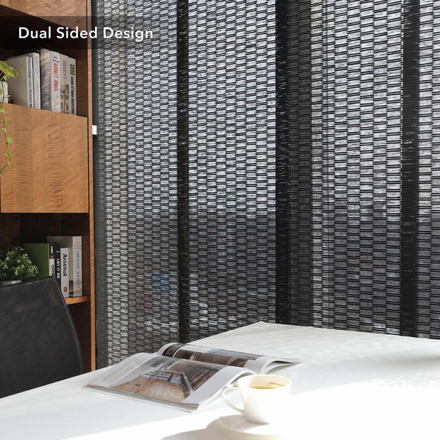 GoDear Design Room with a bed, bookshelf, and patterned wall