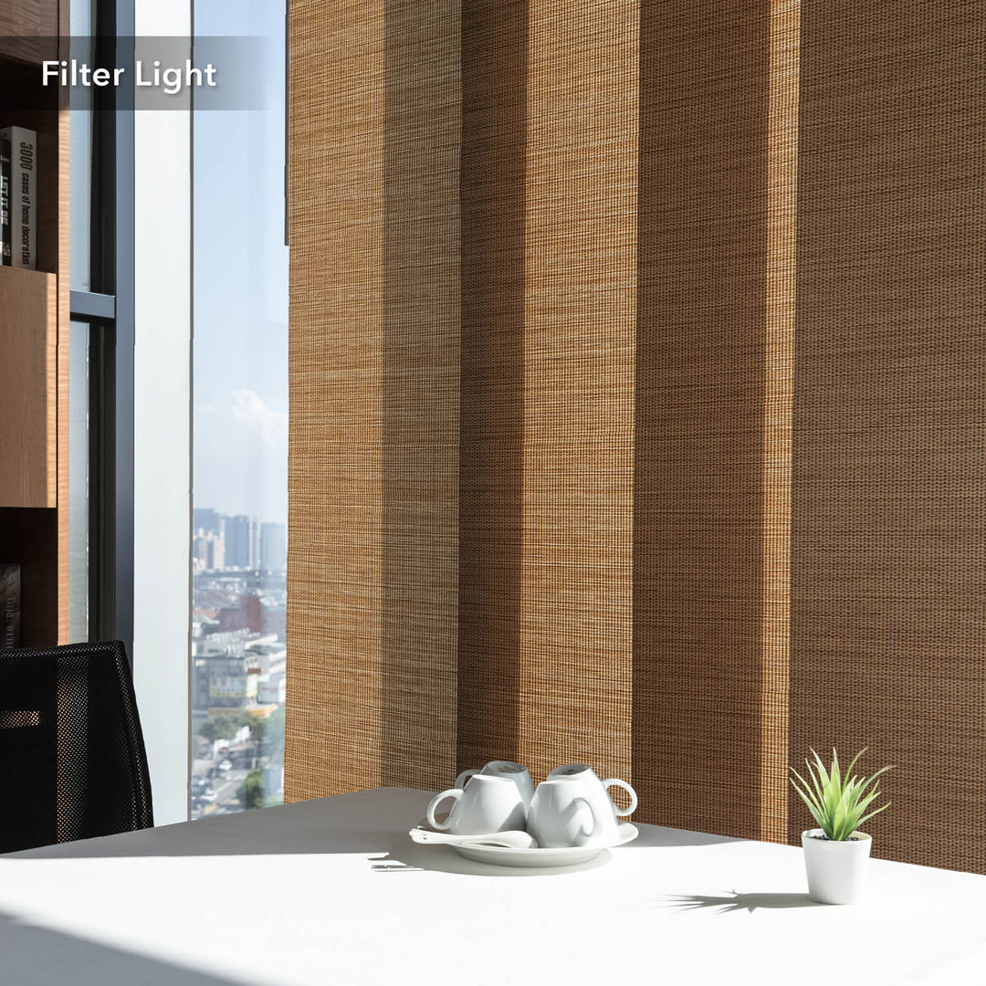 Pecan blinds that provide privacy