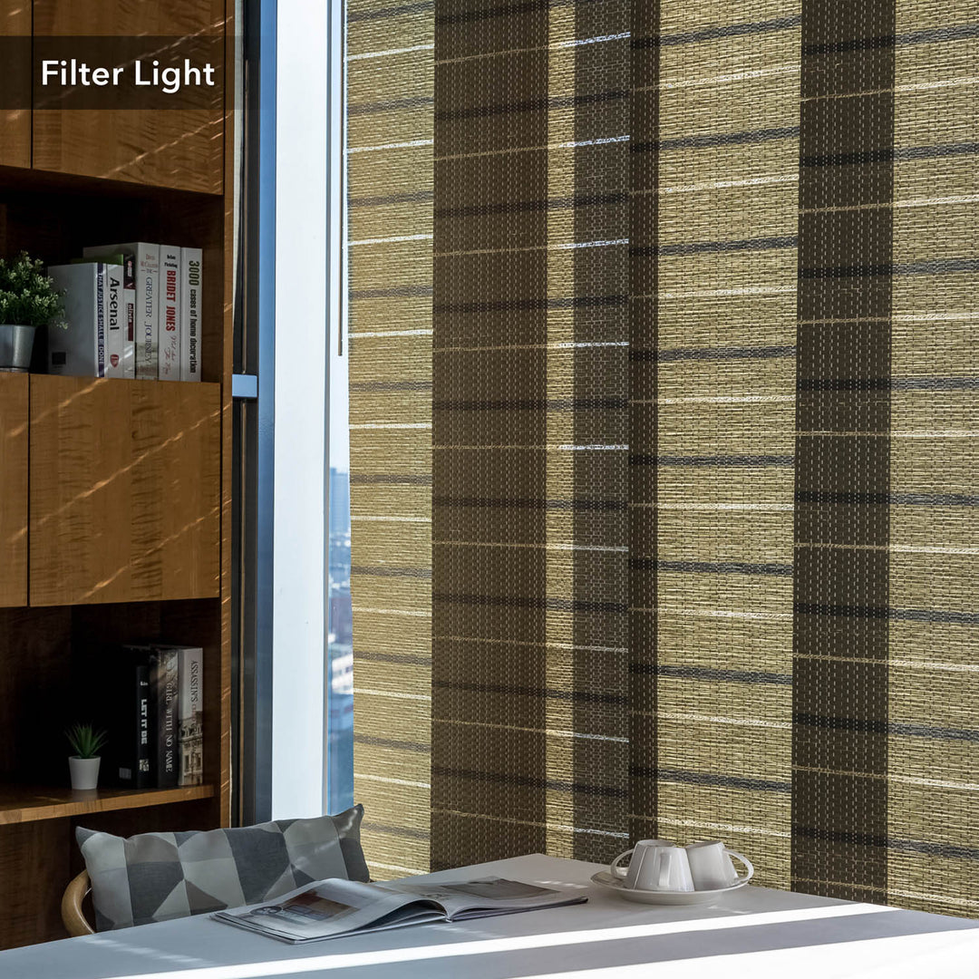 God Rays striped window blinds