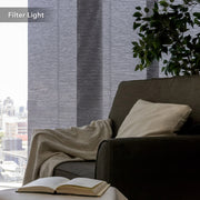 Twilight Ashes semi sheer panel blinds