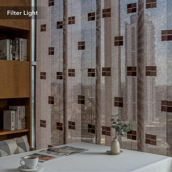 Autumn brown sheer curtains