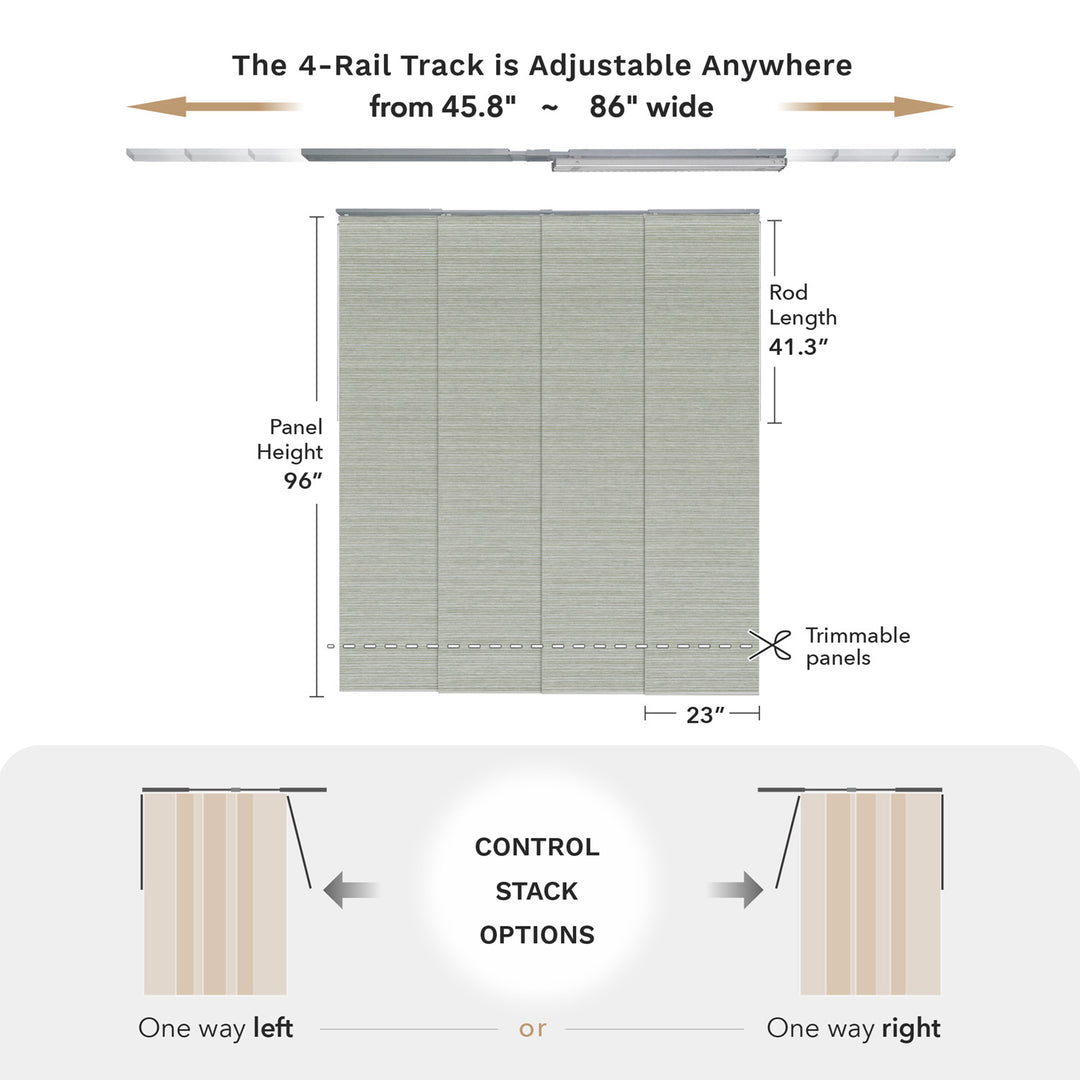 Fir sliding panel blinds spec