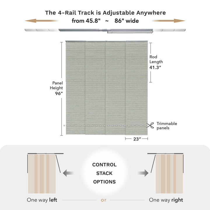 Fir sliding panel blinds spec