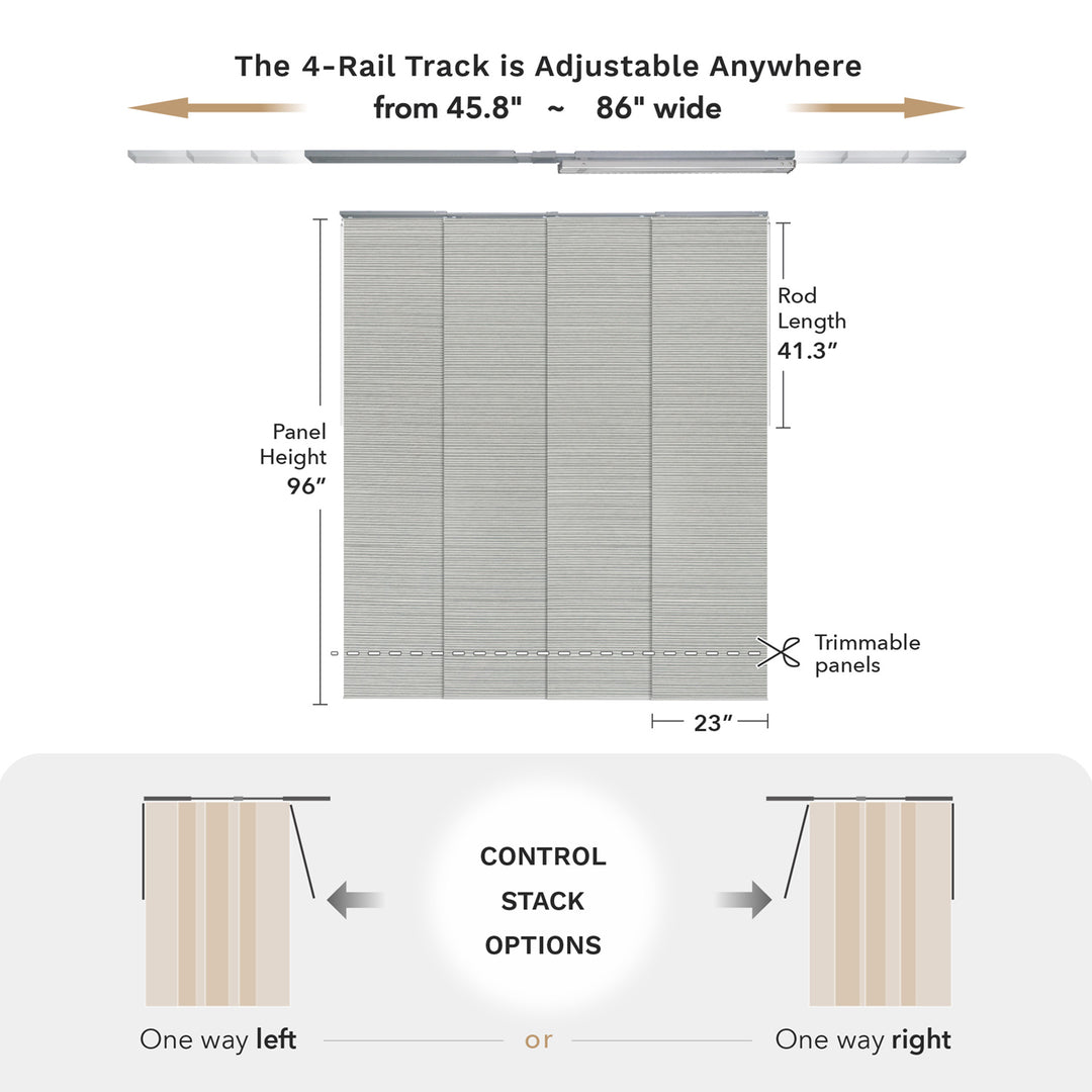 White Spruce blackout panel track window blinds