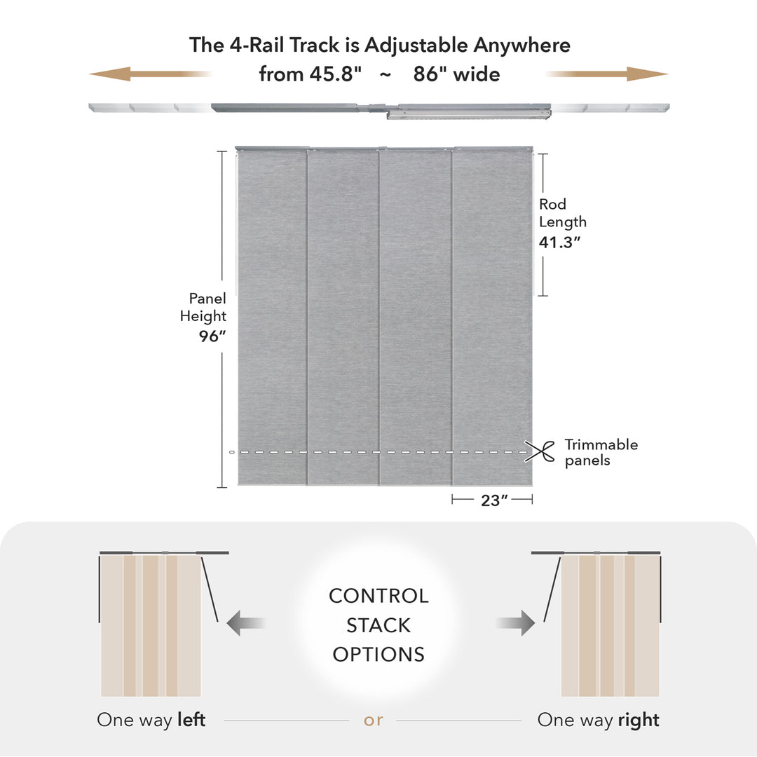 Soft light-filtering sliding panels