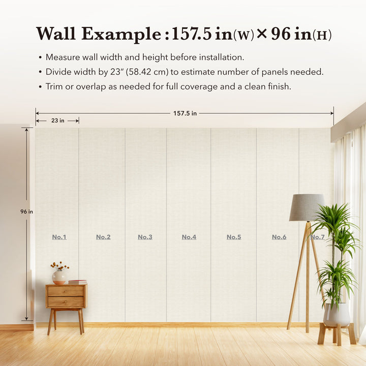 GoDear_Design_Wall with paneling measurements and layout, showing a room with decor elements.