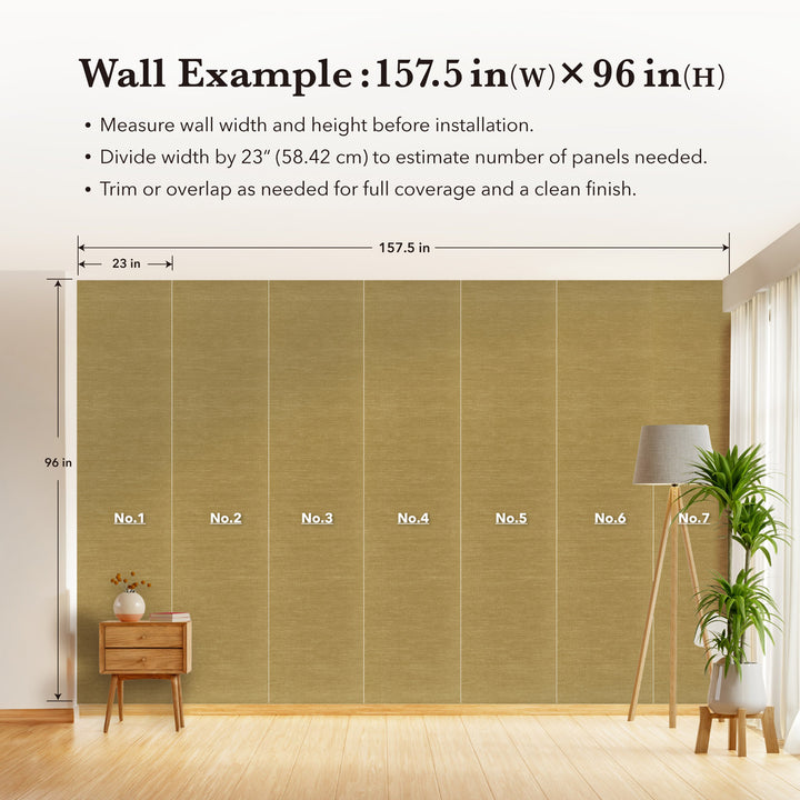 Wall with horizontal blinds showing measurement guide and room decor.