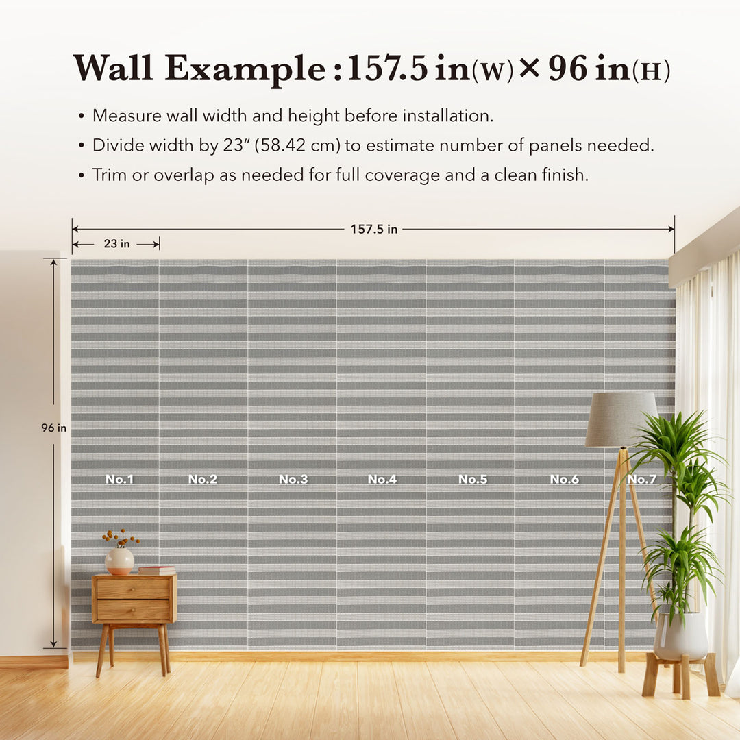 GoDear Wall with horizontal blinds and measurement guide for installation