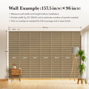 Wall with horizontal blinds and measurement guide for installation