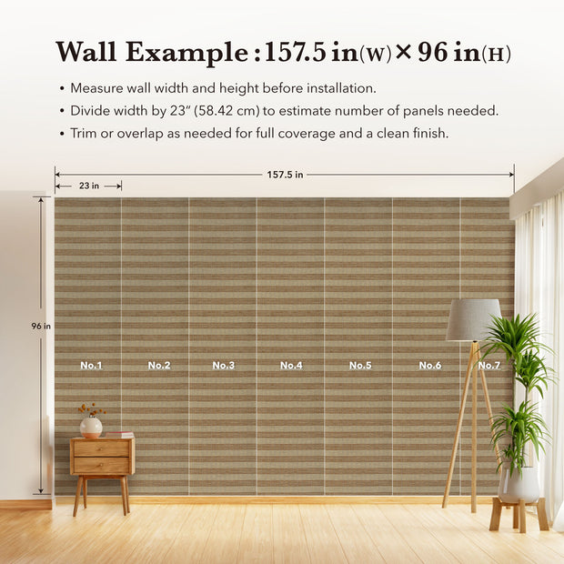 Wall with horizontal blinds and measurement guide for installation