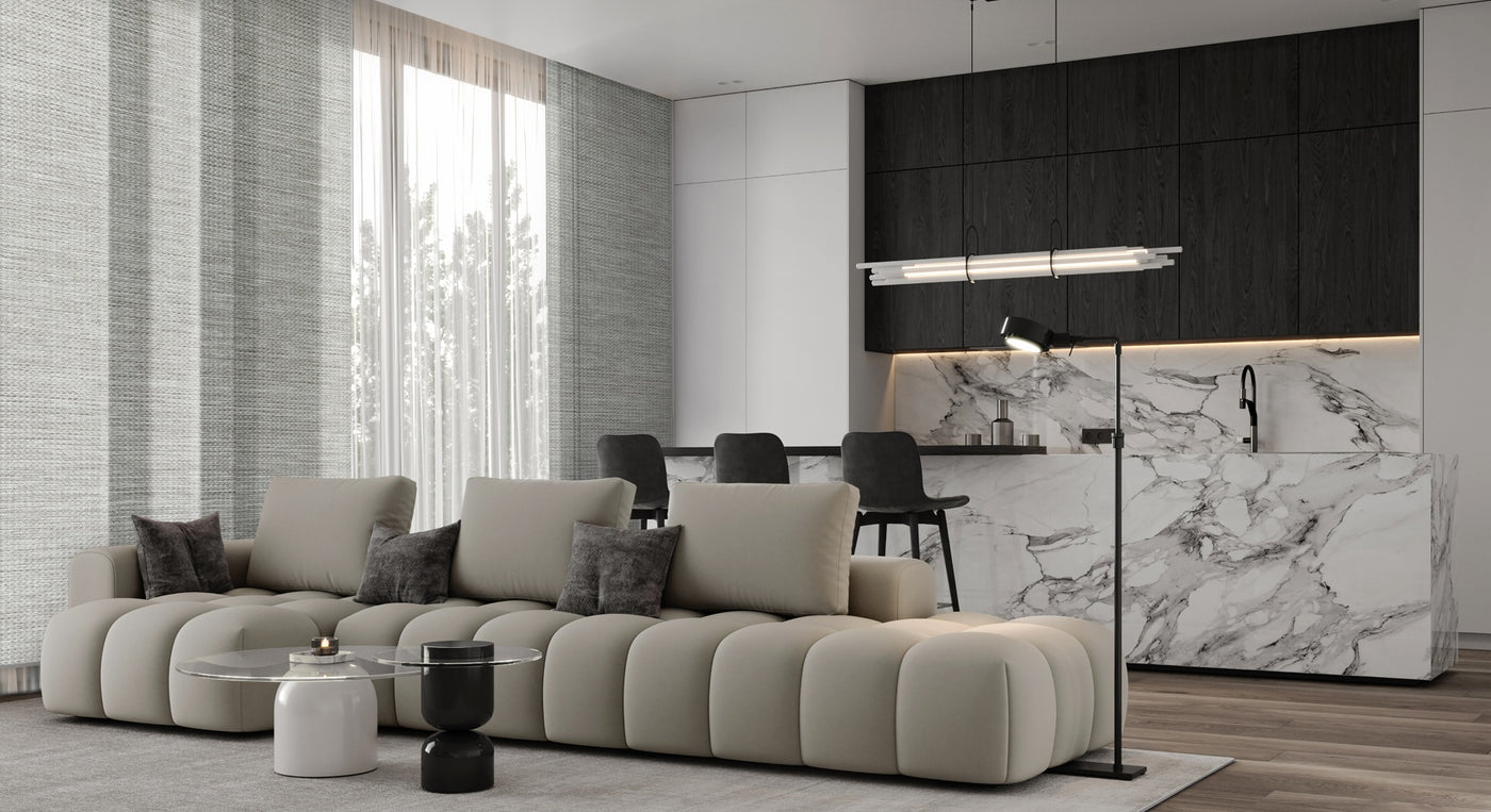 silent luxury living room panel blinds