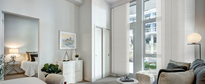 white feather glass door blinds