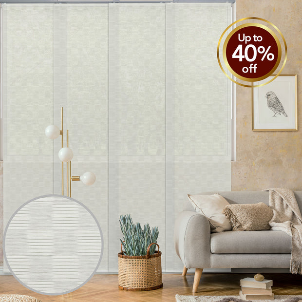 Adjustable Sliding Panels | Semi-Sheer (Sparse Weave) | White Queen