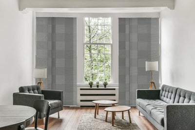 grey light filtering large window treatment