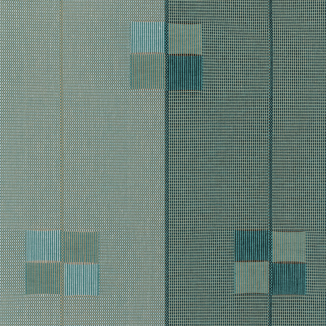 GoDear Textured green fabric with square pattern