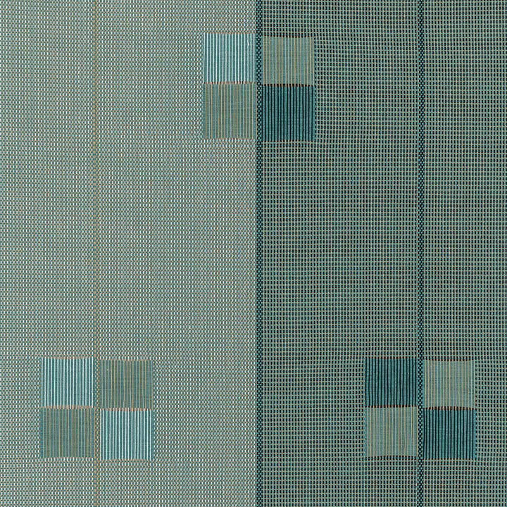 GoDear Textured green fabric with square pattern