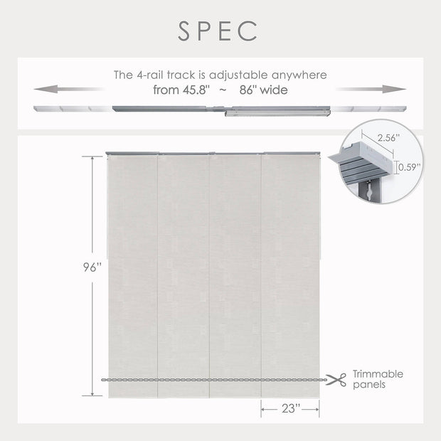 panel fabric blinds size