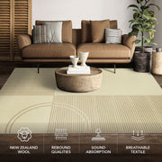 New Zealand Wool Area Rug | Crescent Wool Blended | Compass