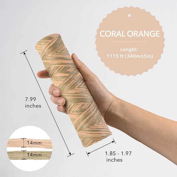 Paper Raffia Ribbon | Coral Orange