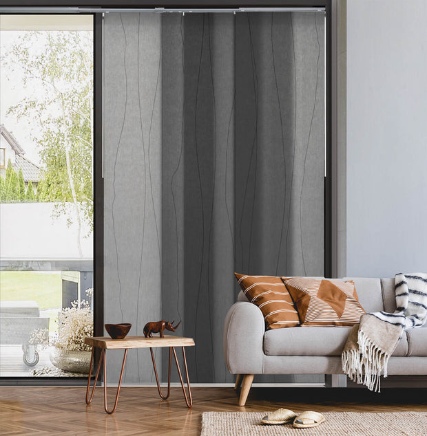 gray sliding door blinds