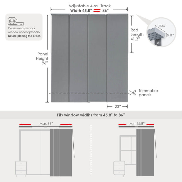 grey patio door blinds