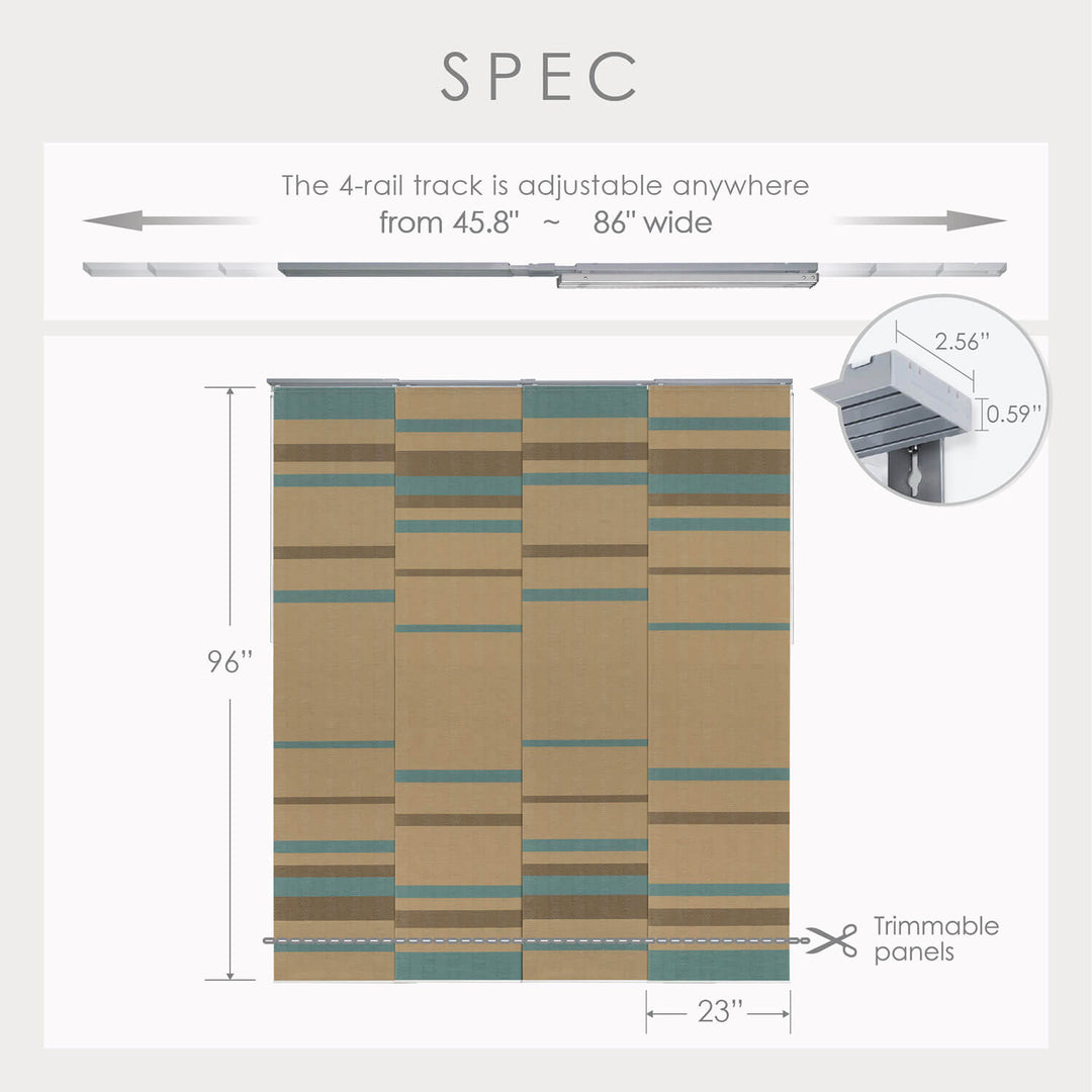 panel track blinds size